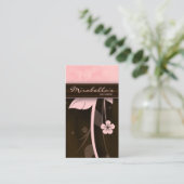 Blume Visitenkarte Rosa Schokolade Braun (Stehend Vorderseite)