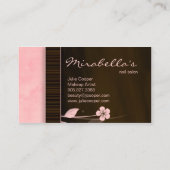 Blume Visitenkarte Rosa Schokolade Braun (Rückseite)