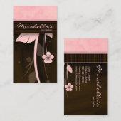Blume Visitenkarte Rosa Schokolade Braun (Vorne/Hinten)