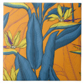 Blume-Vogel auf Orange Fliese (Vorderseite)