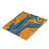 Blume-Vogel auf Orange Fliese (Seite)