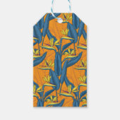 Blume-Vogel auf Orange Geschenkanhänger (Vorderseite)