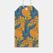Blume-Vogel auf Orange Geschenkanhänger (Rückseite)