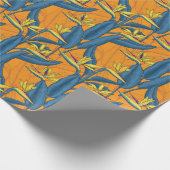 Blume-Vogel auf Orange Geschenkpapier (Ecke)