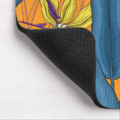 Blume-Vogel auf Orange Mousepad (Ecke)