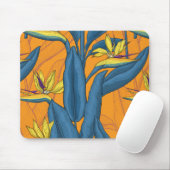 Blume-Vogel auf Orange Mousepad (Mit Mouse)
