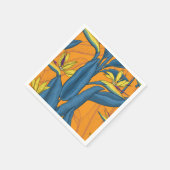 Blume-Vogel auf Orange Serviette (Ecke)