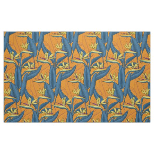 Blume-Vogel auf Orange Stoff (Fat Quarter (45,7 x 55,9 cm))