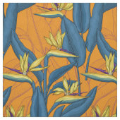 Blume-Vogel auf Orange Stoff (Muster)
