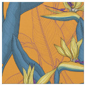 Blume-Vogel auf Orange Stoff (Nahaufnahme)