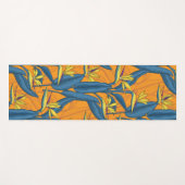 Blume-Vogel auf Orange Yogamatte (Vorderseite (Horizontal))