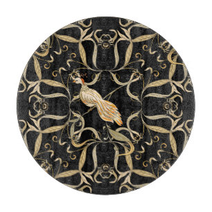 Blume & Vögel: Jugendstil Vintag Schneidebrett
