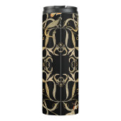 Blume & Vögel: Jugendstil Vintag Thermosbecher (Rückseite)