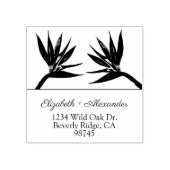 Blume-Vogel Rücksendeadresse Gummistempel (Prägung)