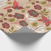 Blume, Vögel, Schmetterlinge, nahtlos Geschenkpapier (Ecke)