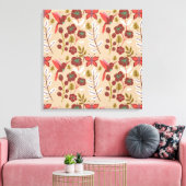 Blume, Vögel, Schmetterlinge, nahtlos Leinwanddruck (Insitu (Wohnzimmer))