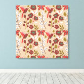 Blume, Vögel, Schmetterlinge, nahtlos Leinwanddruck (Insitu (Holzboden))