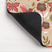 Blume, Vögel, Schmetterlinge, nahtlos Mousepad (Ecke)