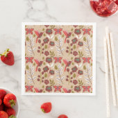Blume, Vögel, Schmetterlinge, nahtlos Serviette (Beispiel)