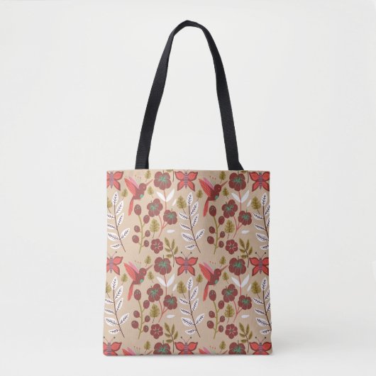 Blume, Vögel, Schmetterlinge, nahtlos Tasche (Vorderseite)