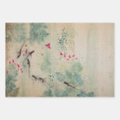 Blume, Vögel und Fische Geschenkpapier Set (Vorderseite)