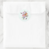 Blume, Vogel und Schmetterling Runder Aufkleber (Tasche)