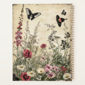 Blume, Vögel und Schmetterlinge auf Altpapier (2) Planer (Rückseite)