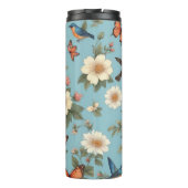 Blume - Vögel und Schmetterlinge Thermosbecher (Rückseite)