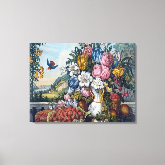 Blume Vogelfrüchte noch leben Leinwanddruck (Vorderseite)
