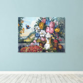 Blume Vogelfrüchte noch leben Leinwanddruck (Insitu (Holzboden))