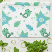 Blume Vogelmuster Geschirrtuch (Gefaltet)