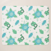 Blume Vogelmuster Sherpadecke (Vorderseite (Horizontal))