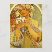Blume von Alphonse Mucha Postkarte (Vorderseite)