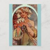 Blume von Alphonse Mucha Postkarte (Vorderseite)