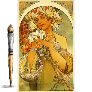 Blume von Alphonse Mucha Tissue Paper Seidenpapier