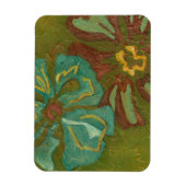 Blume von Aqua und Burnt Orange im grünen Hintergr Magnet (Vertikal)