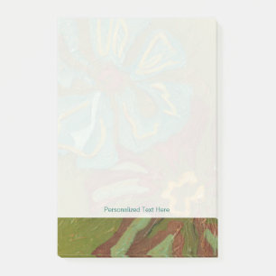 Blume von Aqua und Burnt Orange im grünen Hintergr Post-it Klebezettel