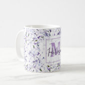 Blume von Aquarell aus Hydrangeas. Kaffeetasse (Vorderseite Links)