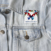Blume von Aquarell Rot, Blau und Weiß 4. Juli Button (Beispiel)