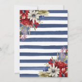 Blume von Aquarell Rot, Blau und Weiß 4. Juli Einladung (Rückseite)