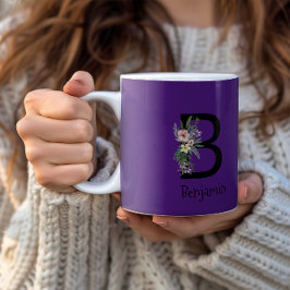 Blume von Aquarellfarben erste lila Tasse