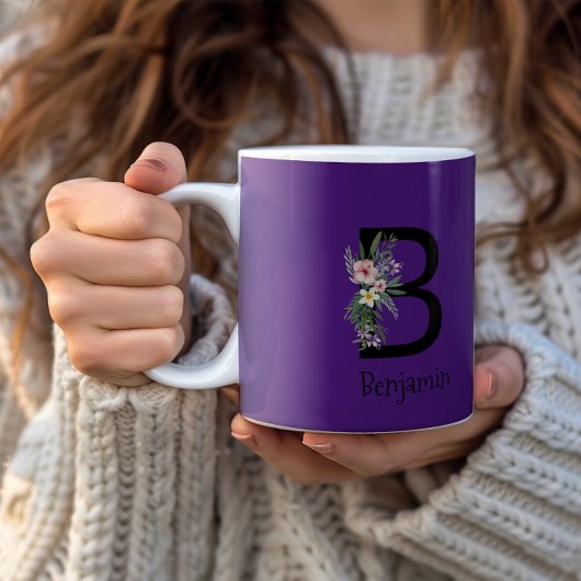 Blume von Aquarellfarben erste lila Tasse