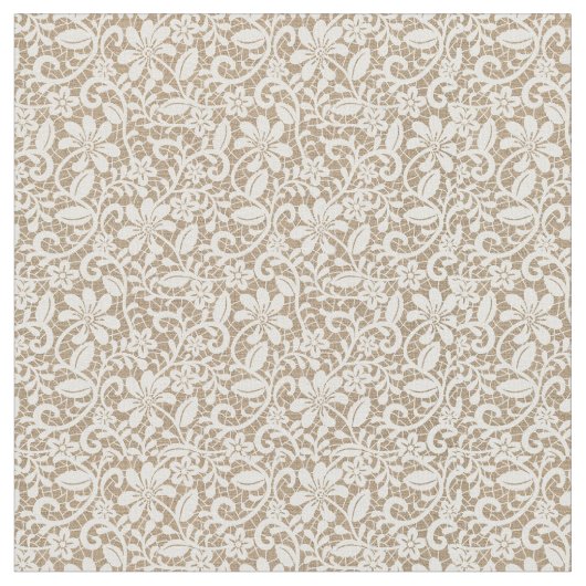 Blume von Beige Burlap & Lace Stoff (Nahaufnahme)