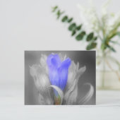 Blume von blauen Andern in Schwarz und Weiß Postkarte (Stehend Vorderseite)