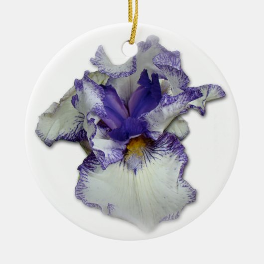 Blume von Blauer und Weißbär Keramikornament (Vorne)