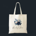 Blume von Blue Bridesmaid Tragetasche<br><div class="desc">Blume der Blauen Hochzeit mit dunklen und hellblauen Blumen - für eine Brautjungfrau</div>