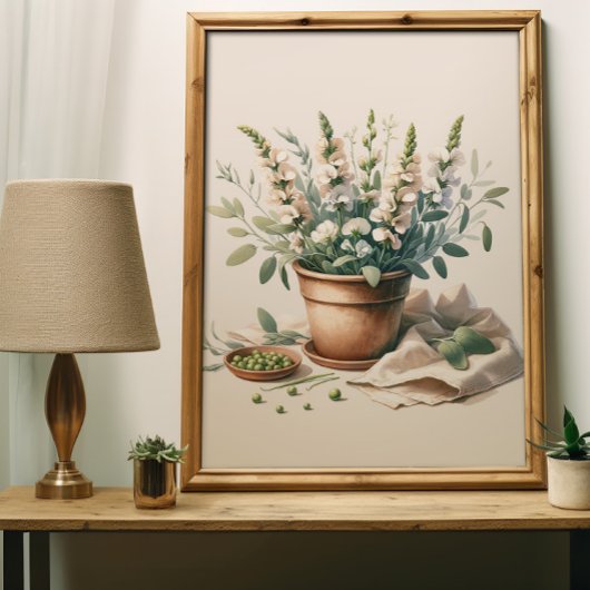 Blume von Clay Pot Wall Poster