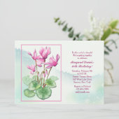 Blume von Cyclamen Einladung (Stehend Vorderseite)