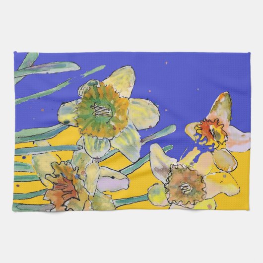 Blume von Daffodin Geschirrtuch (Horizontal)