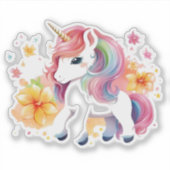 Blume von Einhorn-Anime Aufkleber (Vorderseite)